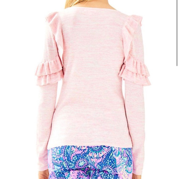 Lilly Pulitzer Pink Ruffle Fresca Sweater - Picture 2 of 3
